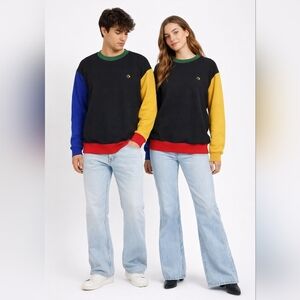 Beams Design Google Play Uni-Sex Color Block Long Sleeve Sweatshirt XL Japanese